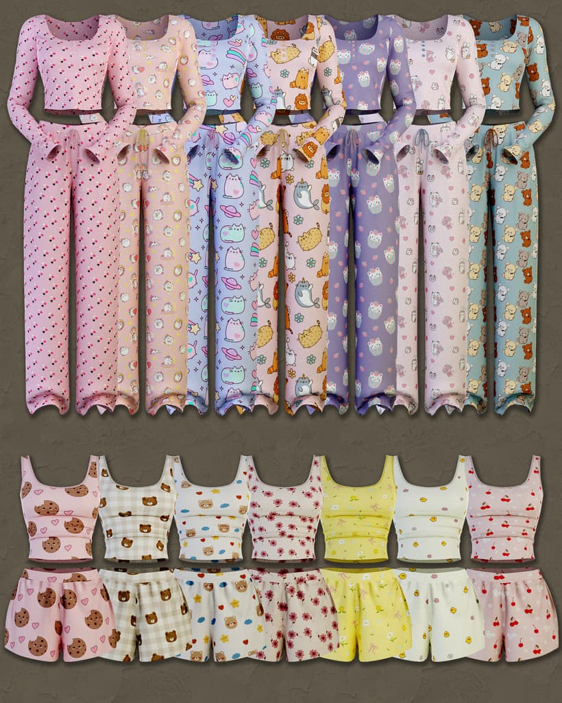 Галерея мода Набор пижам Matching Pajamas Collection #2